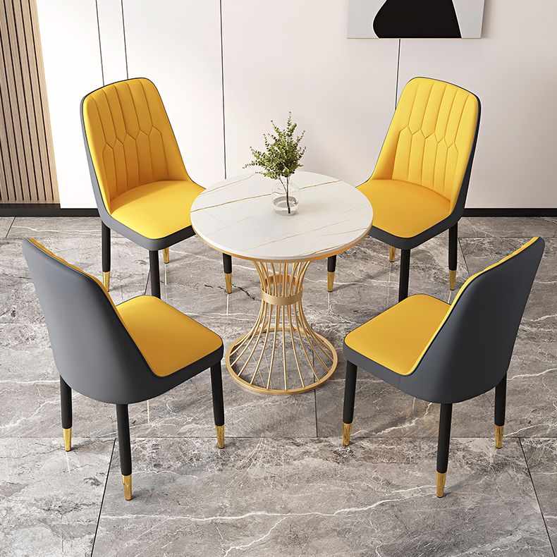 Modern Backrest Armless Cushion Chair with Metal Legs for Dining Room Clearhalo 'Dining Chairs' 'Dining Tables & Seating' 'dining_chair' 'furn' 'furn_dining_chair' 'Furniture' 'Kitchen & Dining Furniture' 1200x1200_41a85037-5090-4ce1-91f1-f4c02398be02