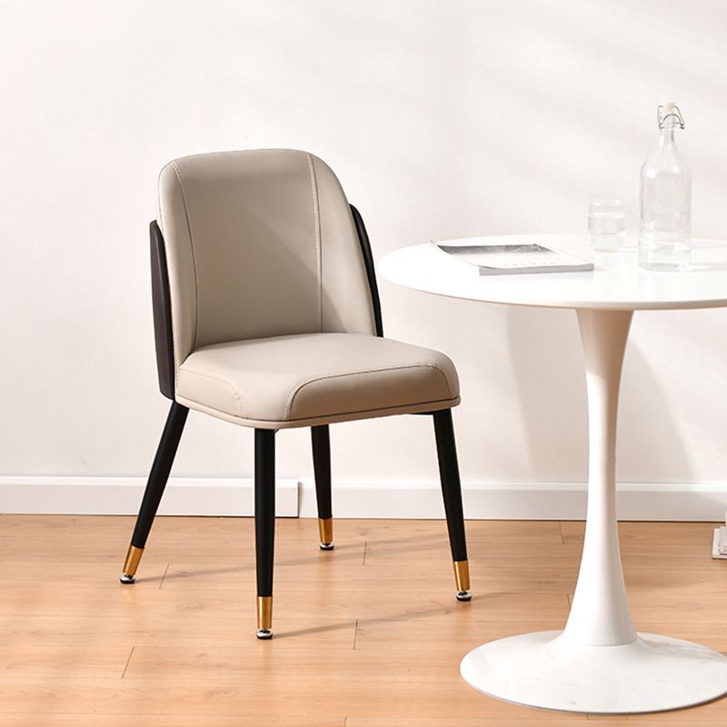 Glam Metal Dining Room Chair Parsons Armless Chairs for Restaurant Use