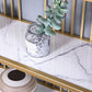 12 Inch Wide Glam Console Table Rectangle Stone Sofa Console Table