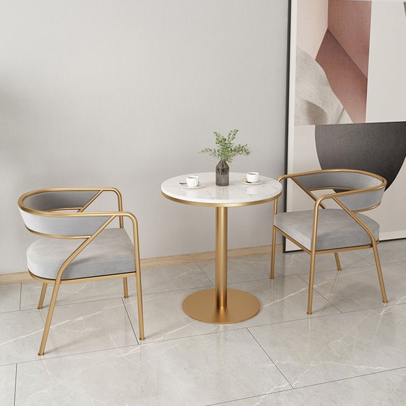 Glam Metal Arm Dining Chair Open Back Dining Side Chair for Home Use Clearhalo ' kitchen&dining_furn' 'Dining Chairs' 'Dining Tables & Seating' 'dining_chair' 'furn' 'furn_dining_chair' 'Furniture' 'furniture_dining_chair' 'Kitchen & Dining Furniture' 'kitchen' 1200x1200_41abf8d4-d94b-4593-8588-c77f4ee28595