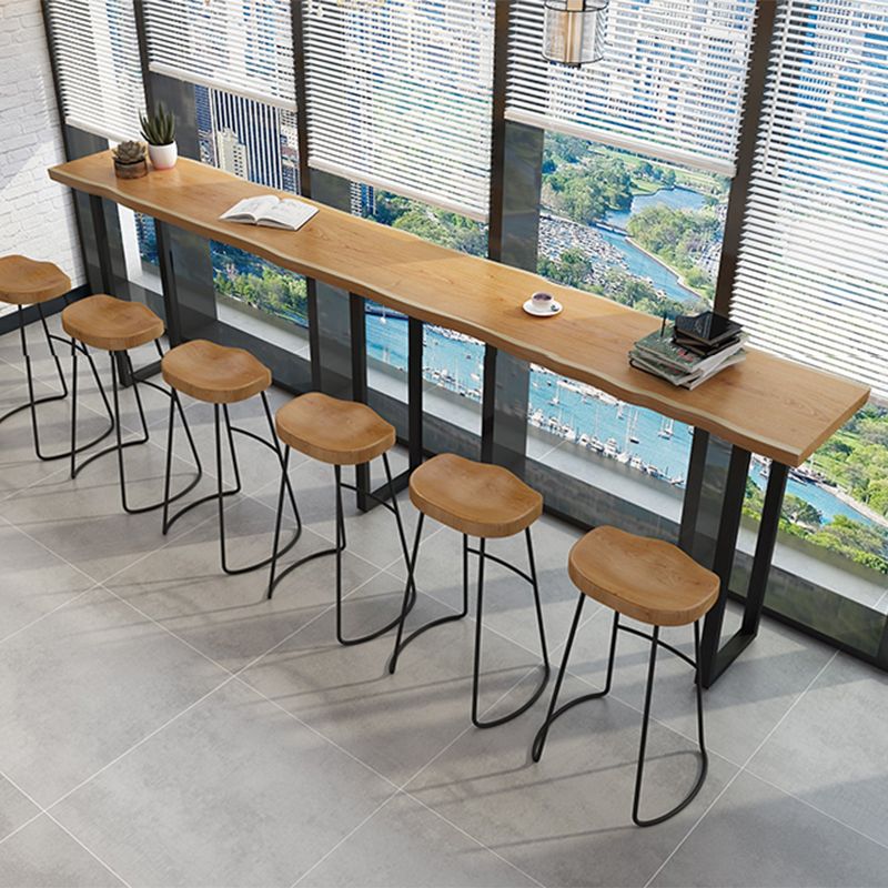 Solid Wood Bar Table Industrial Bar Dining Table with Sled Base in Black Clearhalo 'Bar Furniture' 'Bar Tables' 'bar_tables' 'furn' 'furn_bar_tables' 'Furniture' 'furniture_bar_tables' 'Kitchen & Dining Furniture' 1200x1200_41abffeb-0e1d-4754-8c18-7ef9215bf488