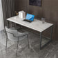 Bureau d'écriture en pierre moderne 29,53 "bureau de bureau rectangulaire de haut avec les jambes en fer