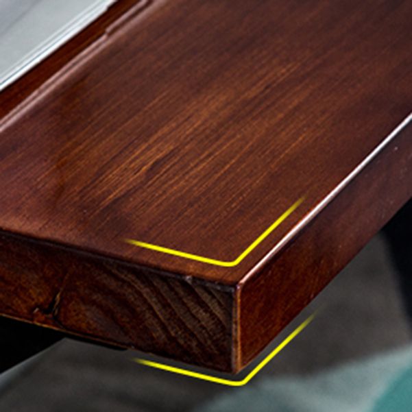 Bureau de bureau en bois massif moderne 1 étagère 29,53 "de haut de bureau