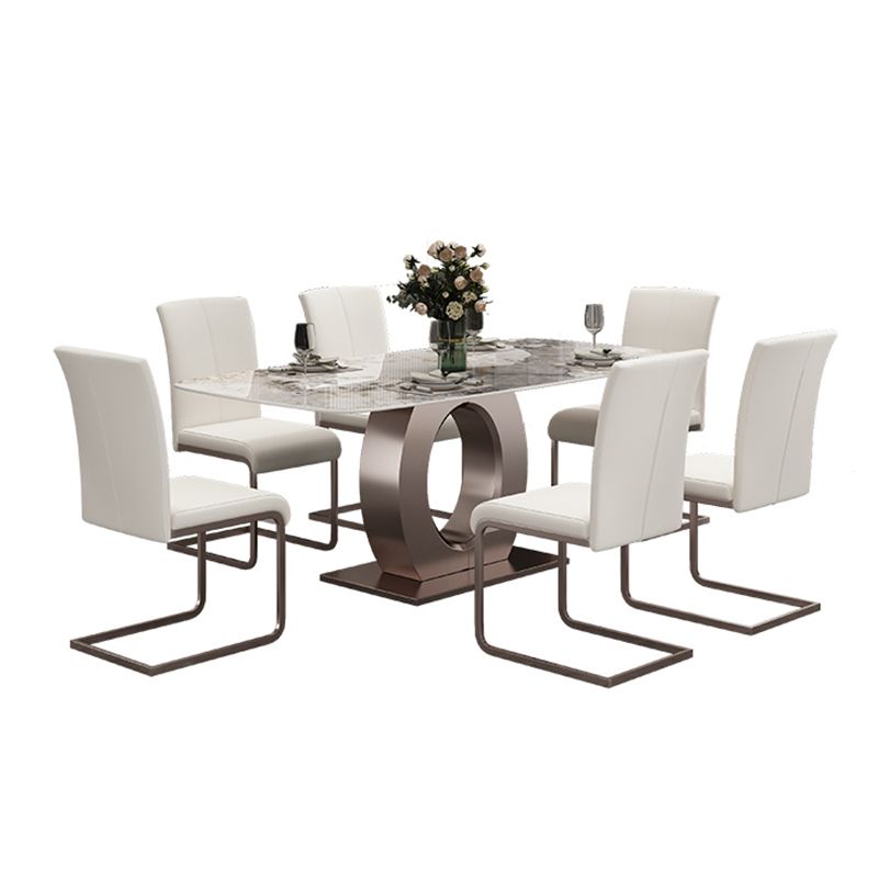 Luxury Sintered Stone Top Table Rectangle Indoor Table with Gold Metal Pedestal Clearhalo 'Dining Tables & Seating' 'Dining Tables' 'dining_table' 'furn' 'furn_dining_table' 'Furniture' 'furniture_dining_table' 'Kitchen & Dining Furniture' 'kitchen' 'kitchen_dining_table' 1200x1200_41ae9a95-d56d-44ab-8252-4e5d2a2d2a4a