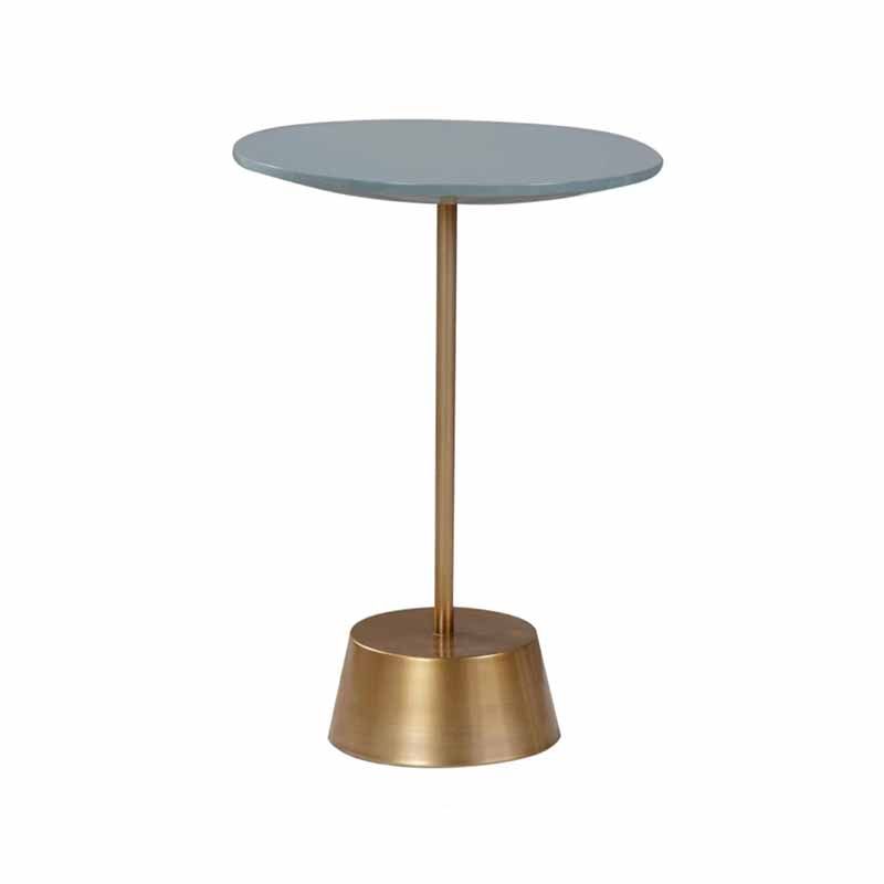 Scandinavisch ronde hout bovenste zijtafel metalen voetstuk eindtafel