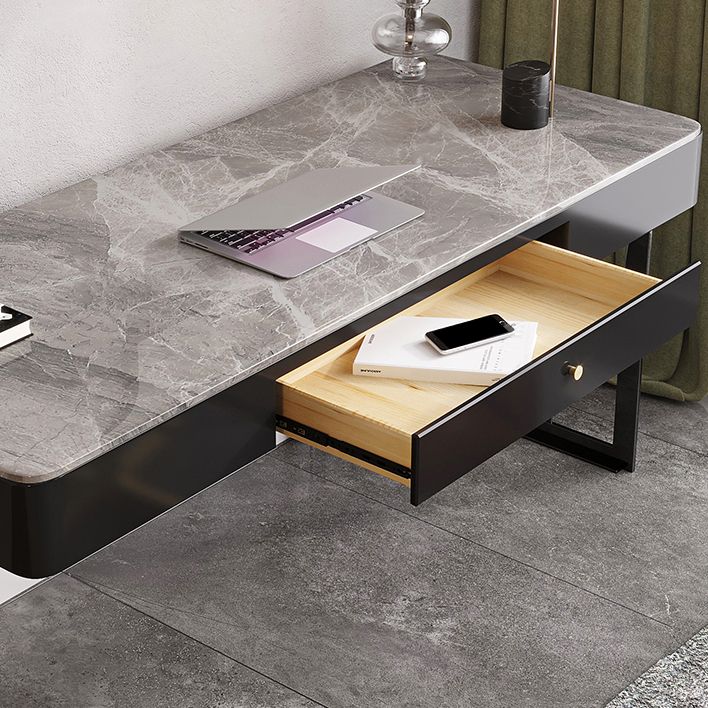 Contemporary Curved Writing Desk Stone Office Desk with Drawer Clearhalo 'Furniture' 'furniture_office_desk' 'Office Desks' 'Office Furniture' 'office_desk' 1200x1200_41b0735d-176e-478e-a815-21911e75c4fc