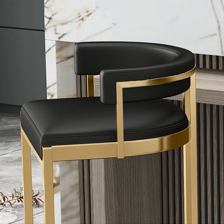 Glam Footrest Low Back Barstool Matte Finish PU Leather Matte Finish Coffee Shop Stool Clearhalo 'Bar Furniture' 'Bar Stools' 'bar_stools' 'furn' 'furn_bar_stools' 'furniture_bar_stools' 'Kitchen & Dining Furniture' 'kitchen&dining_furn' 'kitchen' 'kitchen_furn' Furniture' 1200x1200_41b08982-edfe-41e3-a83e-2db46907a3cf