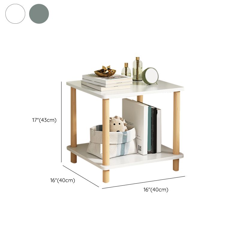 Eigentijdse accenttafel nachtkastje antieke afwerking bedkast met 2 planken