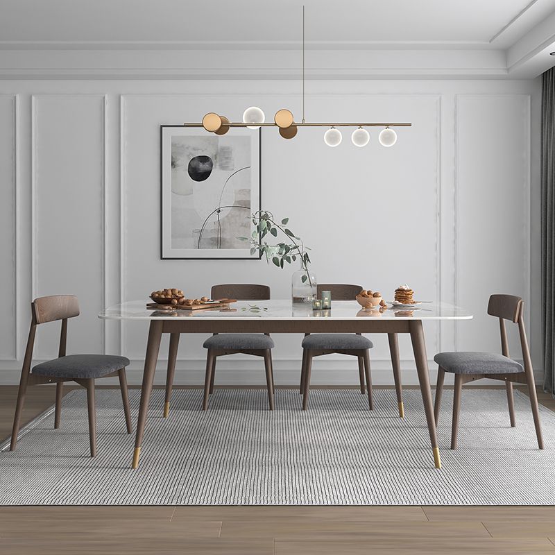 Tavolo da pranzo a casa in pietra sinterizzato tavolo da pranzo moderno con 4 gambe