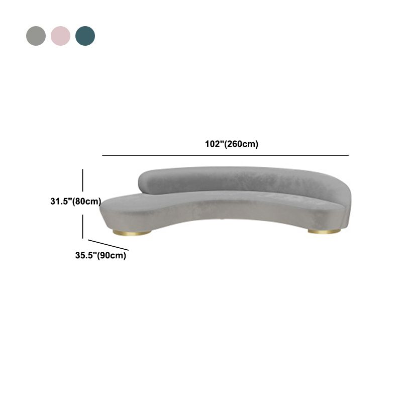現代の湾曲したソファウール埋め込み型アームソファ幅35.43インチ幅