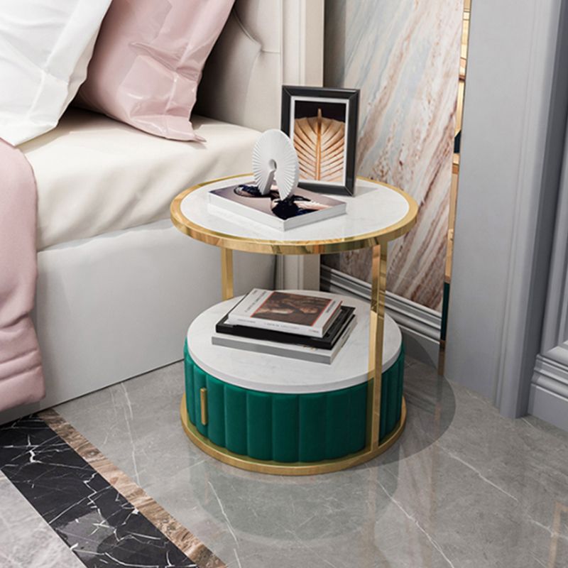 Modern de almacenamiento abierto Nightsand Stone Top Top 20 pulgadas de altura de 1 cortavadora