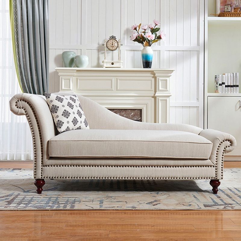 Traditional One Armed Fabric Accent Chair Rolled Arms Chaise Clearhalo 'Chairs & Seating' 'Chaise Lounge' 'chaise_lounge' 'furn' 'furn_chaise_lounge' 'Furniture' 'Living Room Furniture' 1200x1200_41b51193-cea8-4405-a158-edcadc6cda6b