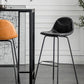 Modern Backrest Armless Counter Stool Iron Bistro Bar Stool with Leather Cushion