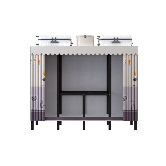 Black Steel Frame Wardrobe Armoire Contemporary Folding Wardrobe Cabinet Clearhalo 'Armoires & Wardrobes' 'armoires_wardrobes' 'Bedroom Furniture' 'furn' 'furn_armoires_wardrobes' 'Furniture' 1200x1200_41b60eb7-8c4c-46e3-bcea-9684d252c2b5