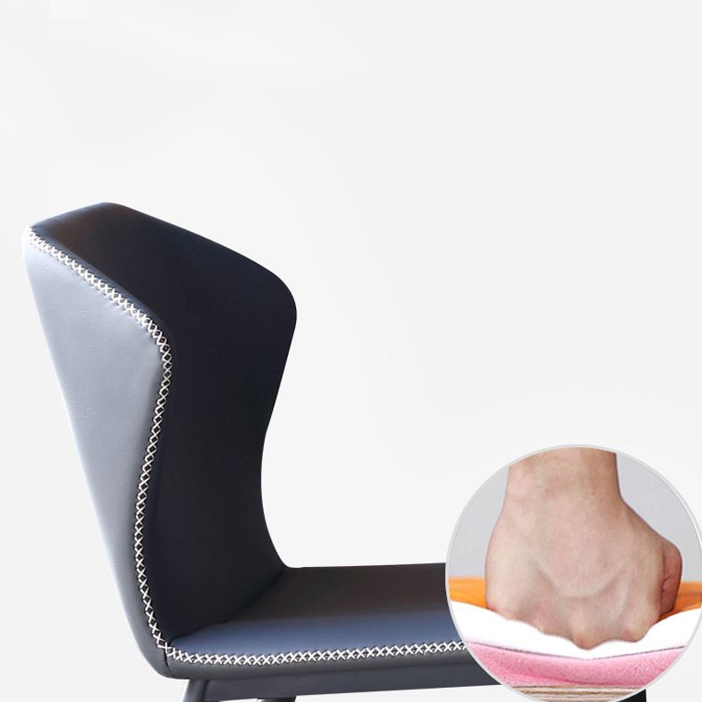 Modern Faux Leather Dining Chair Metal Dining Room Chairs for Home Use Clearhalo ' kitchen&dining_furn' 'Dining Chairs' 'Dining Tables & Seating' 'dining_chair' 'furn' 'furn_dining_chair' 'Furniture' 'furniture_dining_chair' 'Kitchen & Dining Furniture' 'kitchen' 1200x1200_41b7d1df-c1ed-4cba-b4b5-64bc4bf82b39