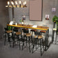 Taburete de bar de metal de estilo moderno, taburete de bar de cuero PU para cocina