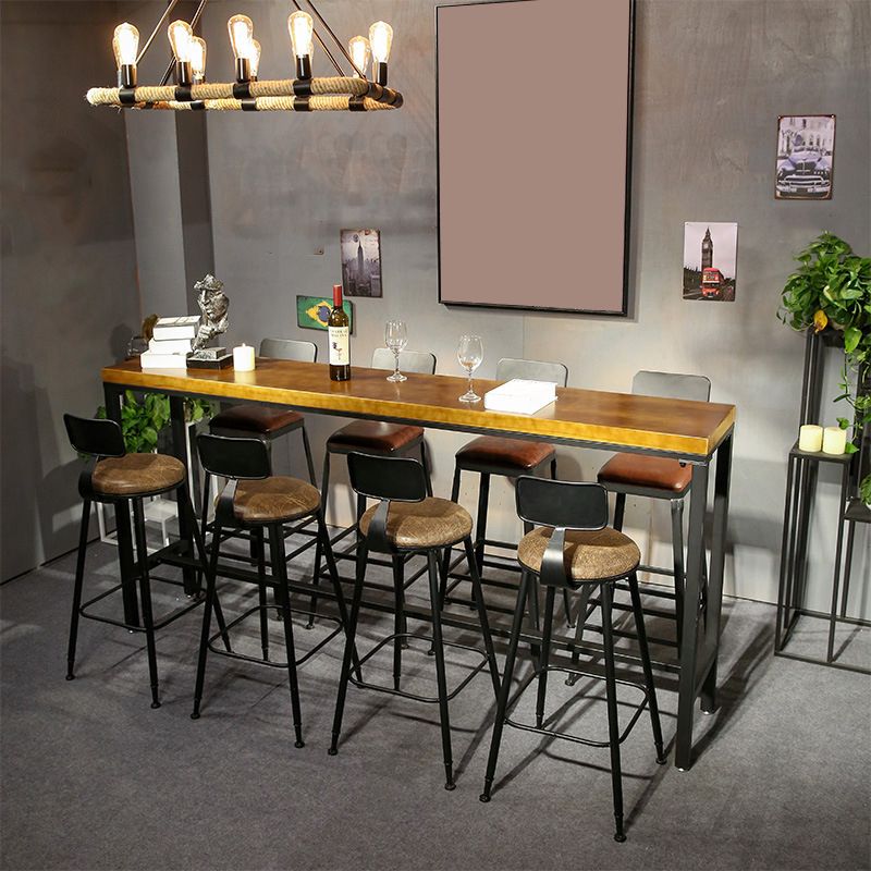 Taburete de bar de metal de estilo moderno, taburete de bar de cuero PU para cocina