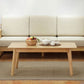 Solid Wood 4 Legs Coffee Table Nordic 17.7" High Cocktail Table