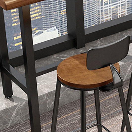 木製のトップテーブル工業スタイルの長方形のパティオテーブルパティオの使用