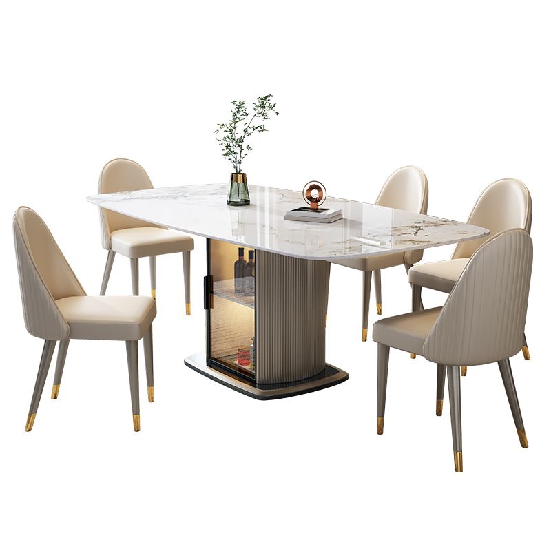 1/5/7 pezzi set da pranzo in pietra sinterizzato moderno con spazio