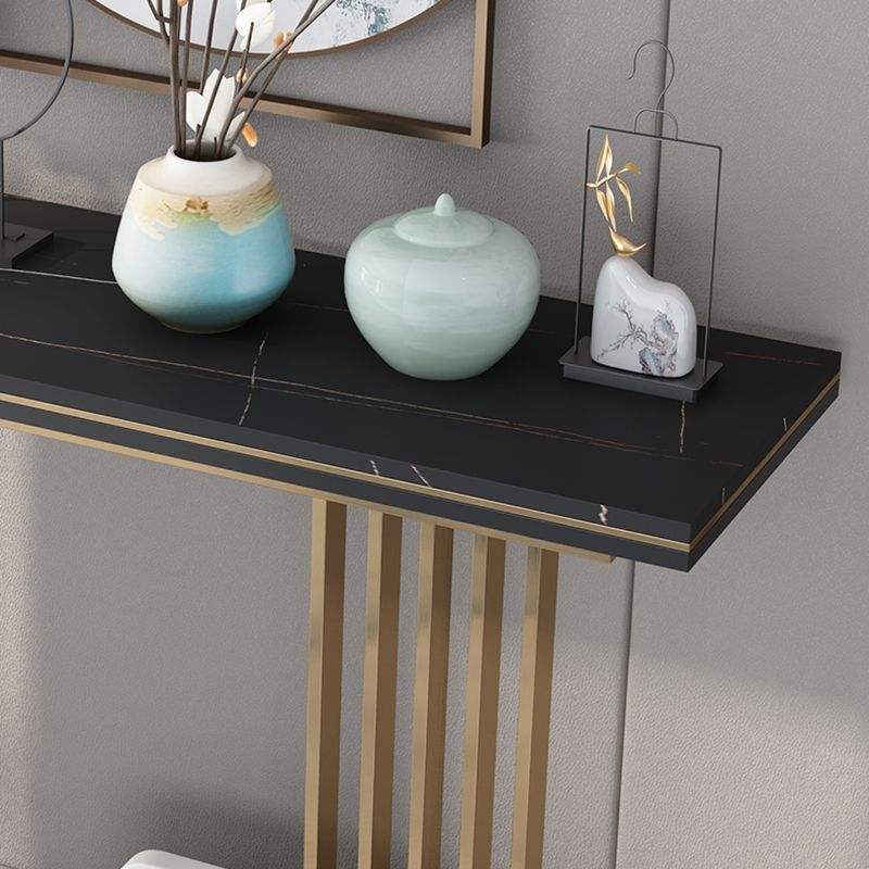Console rettangolo in marmo glam Tabella 1-scaffale 31,5 "tavolo di accento alto