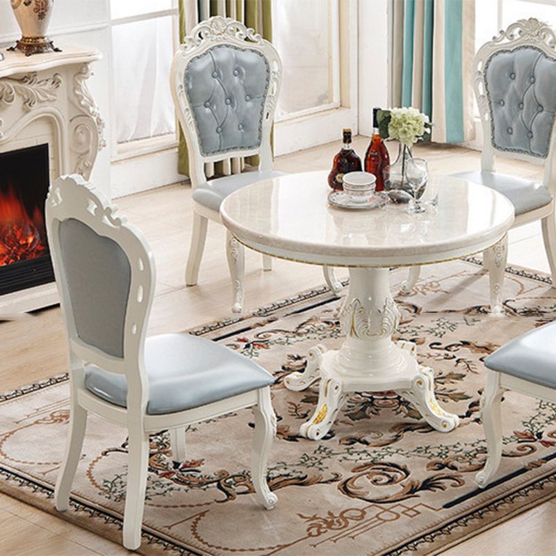 Victorian Rubberwood King Louis Back Chair Matte Finish Leather Dining Chair (Set of 2) Clearhalo ' kitchen&dining_furn' 'Dining Chairs' 'Dining Tables & Seating' 'dining_chair' 'furn' 'furn_dining_chair' 'Furniture' 'furniture_dining_chair' 'Kitchen & Dining Furniture' 'kitchen' 1200x1200_41c074b6-dcd0-48a8-9dda-3a1648ac3cfa