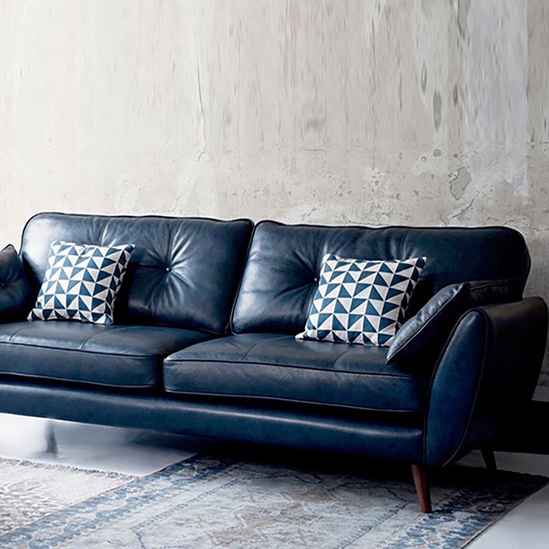 Wood Legs Modern Flared Arm Sofa Leather Standard Tufted Sofa Clearhalo 'furn' 'furn_sofas' 'Furniture' 'furniture_sofas' 'kitchen' 'kitchen_sofas' 'Living Room Furniture' 'Sofa' 'sofas' 1200x1200_41c171fd-eb32-4905-a9d5-74df34cd359c