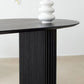 Black Pine Wood Dining Table Contemporary Style Dining Room Table