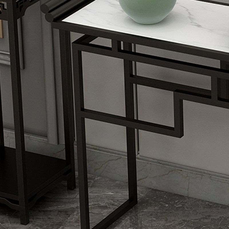 Mesa de mármol de 31.5 "de altura Mesa de acento de 1 estante para la consola para Hall
