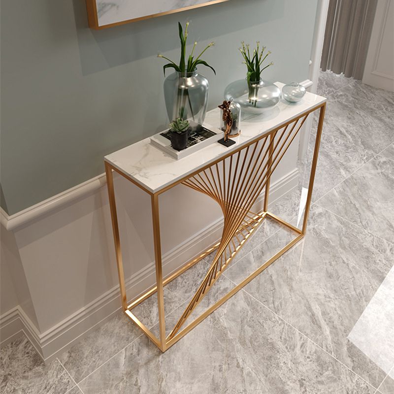 Table de consola contemporánea de 11 "de ancho Sofá de piedra rectángica