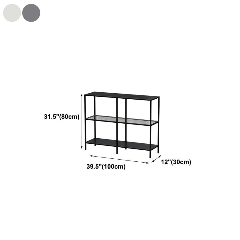 Modern Bookcase Metal Open Back Etagere Bookshelf for Home Office