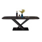 Contemporary Dining Set 1/4/5/7 Pcs Black Sintered Stone Dining Table and Armless Chairs
