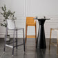Contemporary Plastic Transparent Backrest Counter High Stool with 4 Legs