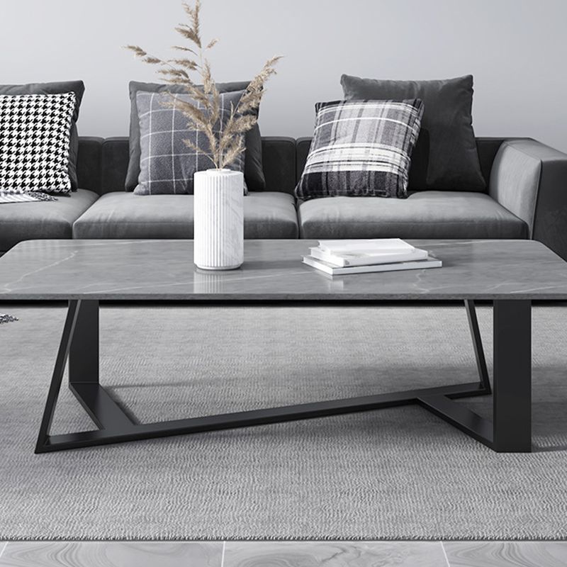 X-Base Coffee Cocktail Table Rectangle Coffee Table with Marble Top Clearhalo 'Coffee & Accent Tables' 'Coffee Tables' 'coffee_tables' 'furn' 'furn_coffee_tables' 'Furniture' 'Living Room Furniture' 1200x1200_41ca15e4-14b1-4f46-a734-7ea91864db93