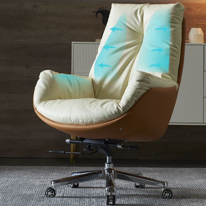 29" Wide Contemporary Managers Chair Yellow Leather Executive Chair Clearhalo 'furn' 'furn_office_chair' 'Furniture' 'Office Chairs' 'Office Furniture' 'office_chair' 1200x1200_41cab8b8-ff8e-4e59-b346-4d302eb69076