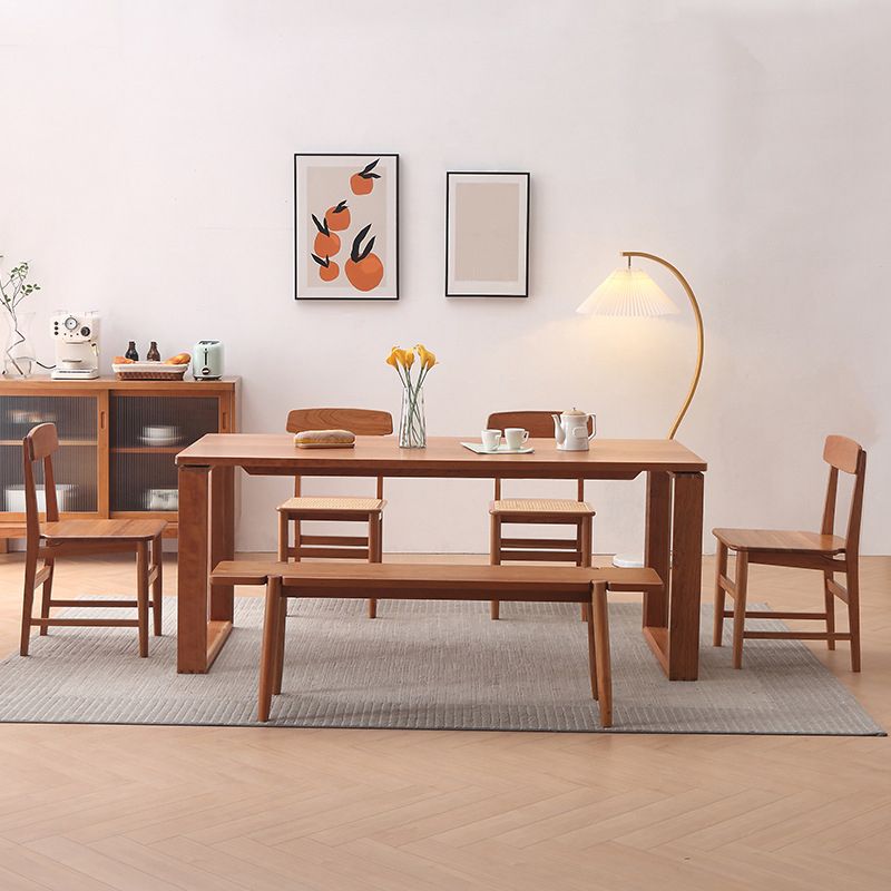 Mesa de comedor de cocina contemporánea Mesa de comedor rectangular de madera maciza