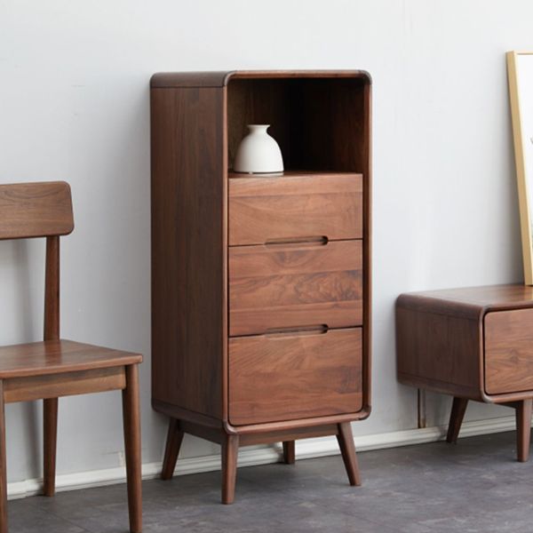 Modernes Wohnzimmer Curio Schrank Massivholz mit offener Lagerung