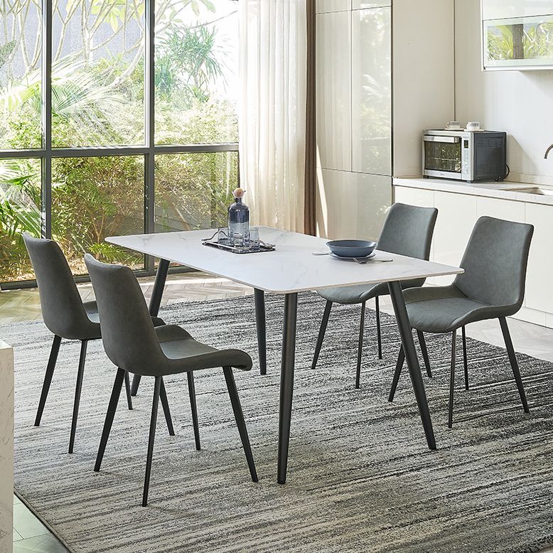 Metal Industrial Rectangle Dining Table Sintered Stone Top Table for Dining Room Clearhalo ' dining_table' 'Dining Tables & Seating' 'Dining Tables' 'furn' 'furn_dining_table' 'Furniture' 'furniture_dining_table' 'Kitchen & Dining Furniture' 'kitchen&dining_furn' 'kitchen' 'kitchen_dining_table' 1200x1200_41cc5bb5-c158-4dfd-9e03-7d812f4dcfa0