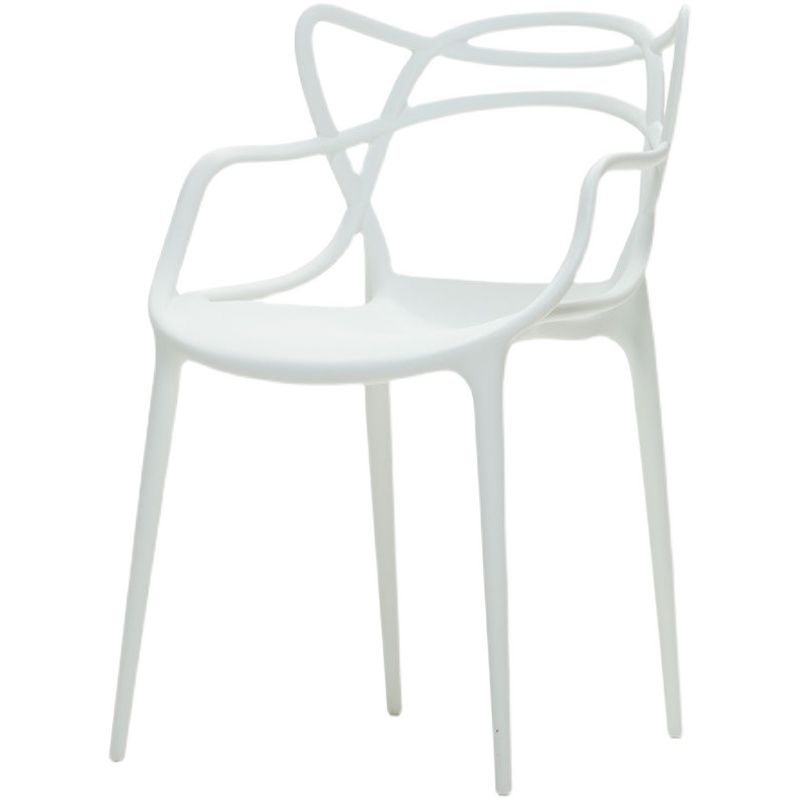 Scandinavian Restaurant Plastic Arm Chair Matte Finish Cross Back Dining Chair Clearhalo ' kitchen&dining_furn' 'Dining Chairs' 'Dining Tables & Seating' 'dining_chair' 'furn' 'furn_dining_chair' 'Furniture' 'furniture_dining_chair' 'Kitchen & Dining Furniture' 'kitchen' 1200x1200_41cd6b18-4089-4bc6-bc18-3afa17143828