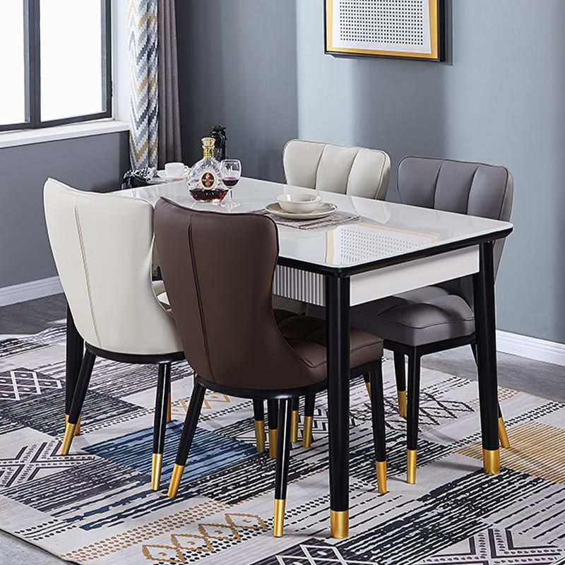 Glam Chair Parsons Chair Leather Dining Furniture in Matte Finish Clearhalo 'Dining Chairs' 'Dining Tables & Seating' 'dining_chair' 'furn' 'furn_dining_chair' 'Furniture' 'Kitchen & Dining Furniture' 1200x1200_41cf8c56-9c20-43c8-be55-d7c44a17257c