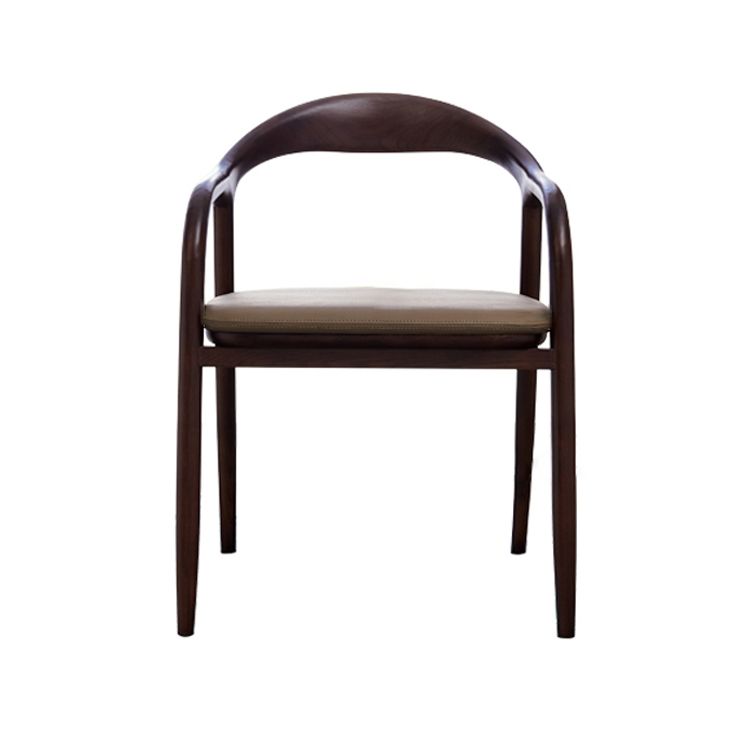 Minimalist Kitchen Opening Back Dining Arm Chair Solid Wood Dining Arm Chair Clearhalo ' kitchen&dining_furn' 'Dining Chairs' 'Dining Tables & Seating' 'dining_chair' 'furn' 'furn_dining_chair' 'Furniture' 'furniture_dining_chair' 'Kitchen & Dining Furniture' 'kitchen' 1200x1200_41d0b437-6aeb-4e27-9420-b65106aed969