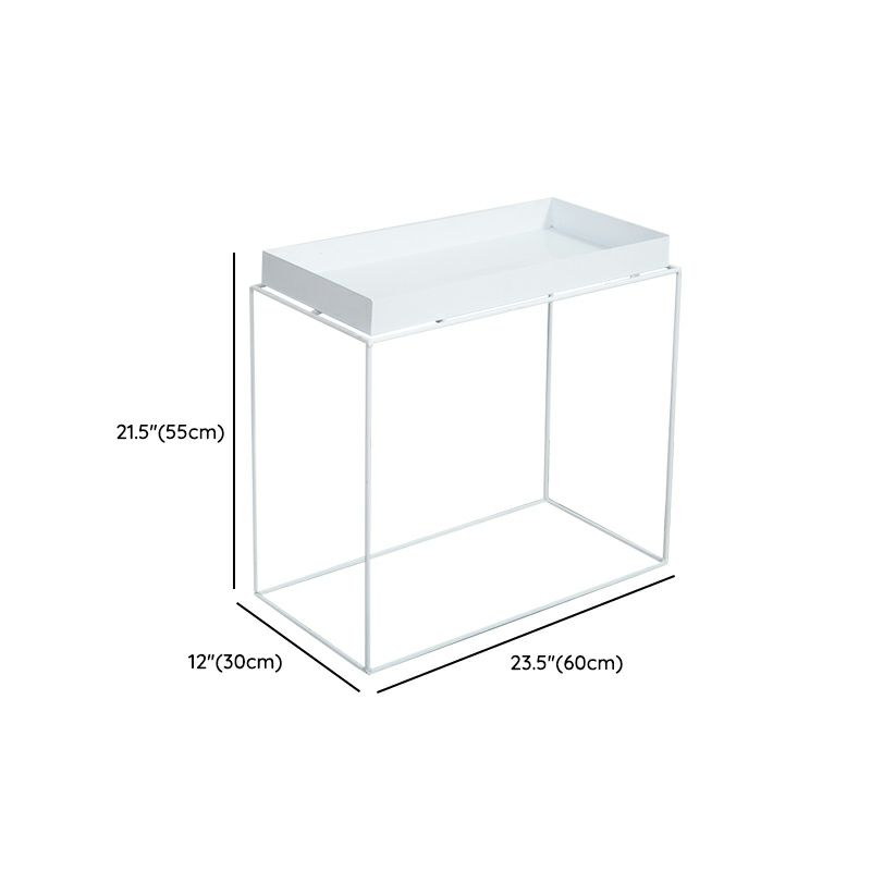 Mesa de metal de la mesa de esquina negra de mediados del siglo