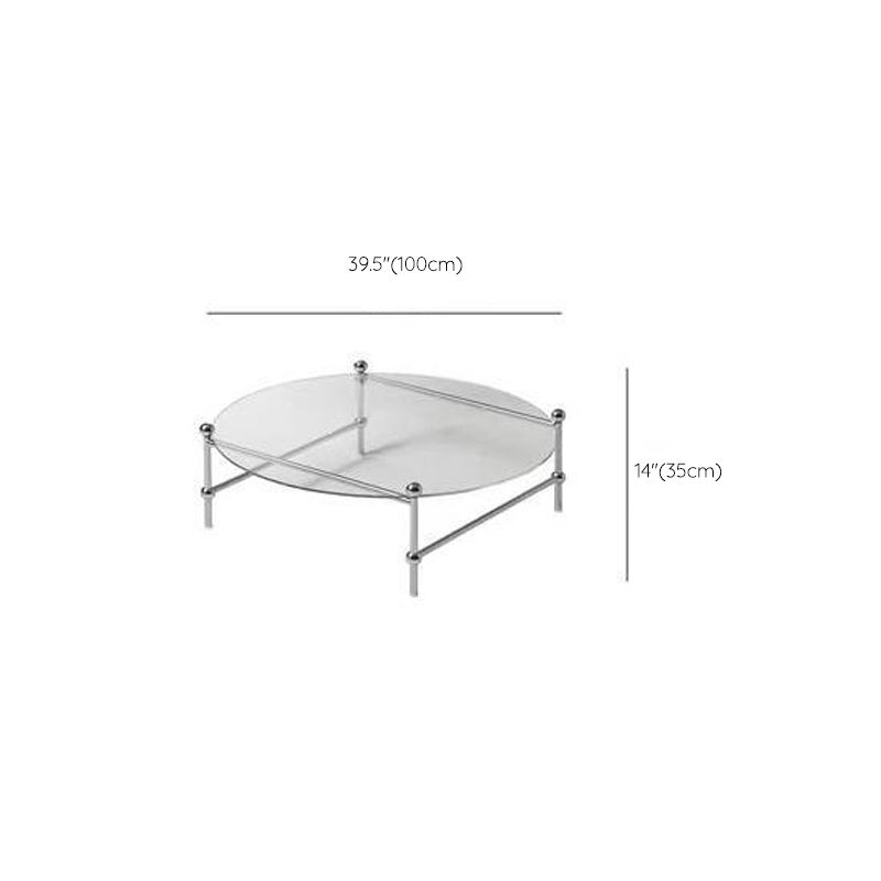 Contemporary Round Coffee Table with Glass Top and Steel Legs in Clear Clearhalo 'Coffee & Accent Tables' 'Coffee Tables' 'coffee_tables' 'furn' 'furn_coffee_tables' 'Furniture' 'Living Room Furniture' 1200x1200_41d2d784-51a1-4a5d-a901-1129da0f728b