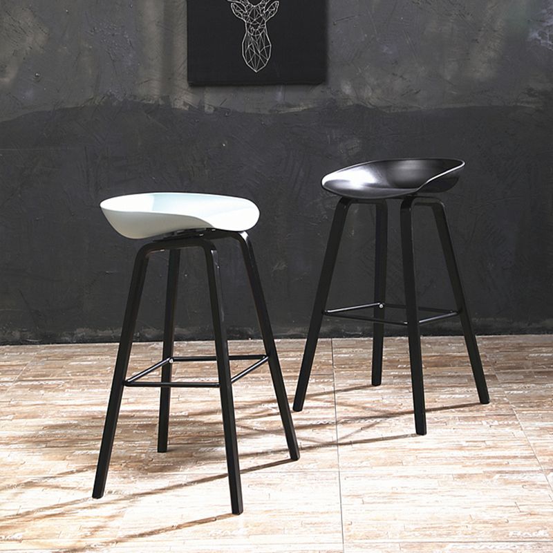 Modern Backrest Armless Counter Stool Wood Household Bar Stool with Plastic Seat Clearhalo 'Bar Furniture' 'Bar Stools' 'bar_stools' 'furn' 'furn_bar_stools' 'furniture_bar_stools' 'Kitchen & Dining Furniture' 'kitchen&dining_furn' 'kitchen' 'kitchen_furn' Furniture' 1200x1200_41d41360-0222-44f0-9afb-324d63e86387
