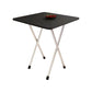Metal and Wood Table 28.5"H Mid-century Modern Minimalist Foldable Square Dining Table
