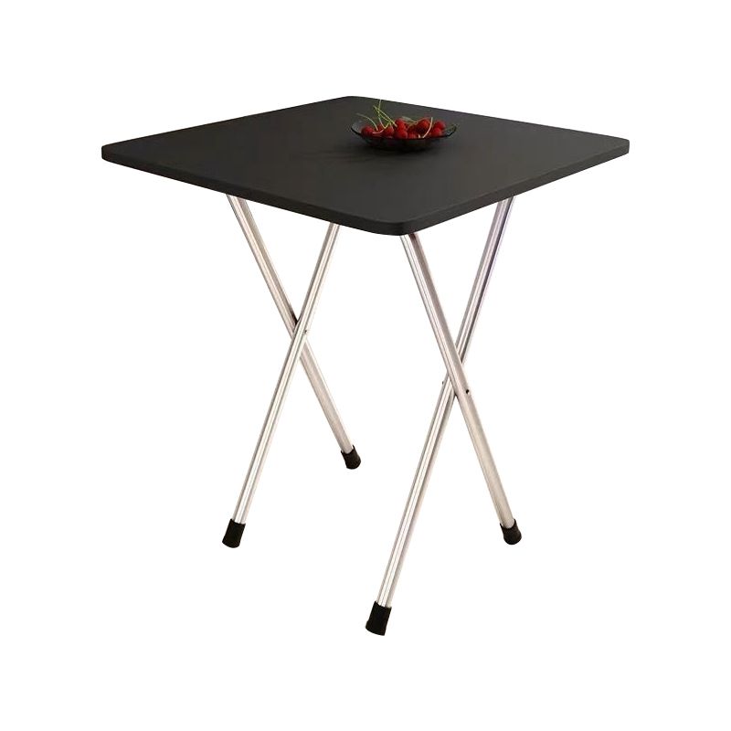 Metal and Wood Table 28.5"H Mid-century Modern Minimalist Foldable Square Dining Table
