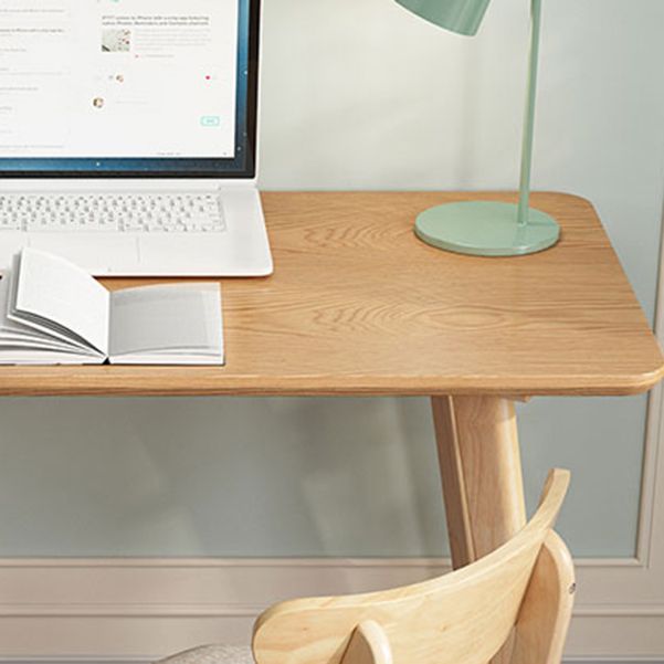 Vast hout gebogen schrijfdesk parsons base natuurlijk kantoor bureau