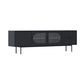 Console TV contemporaine en bois avec rangement fermé, support multimédia TV pour salon