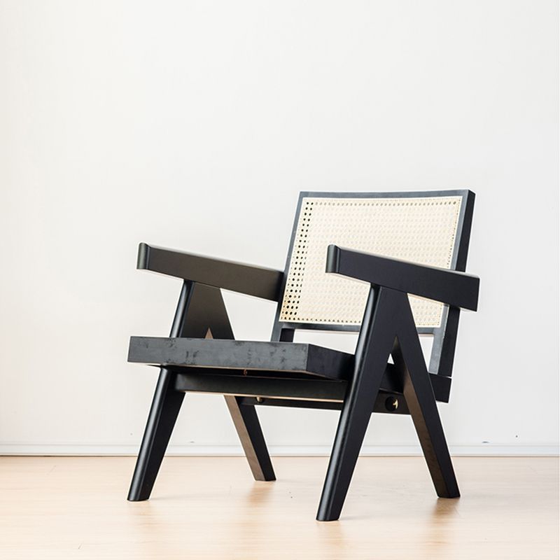 Woven Back Lounge Chair Basic Four Leg Solid Wood Chair with Cushion Clearhalo 'Accent Chairs' 'accent_chairs' 'Chairs & Seating' 'furn' 'furn_accent_chairs' 'Furniture' 'Living Room Furniture' 1200x1200_41d86acf-acba-49d8-90a5-1409f89fb761