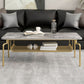 Glam Coffee Table with Slate Rectangle Top and 4 Legs Bunching Tables